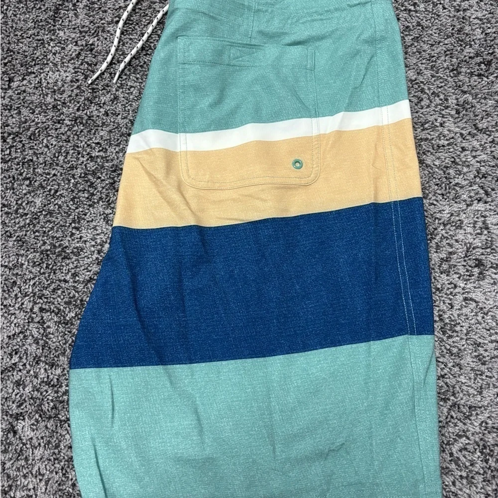 Old Navy Green and Yellow Board Shorts Classic Swimwear